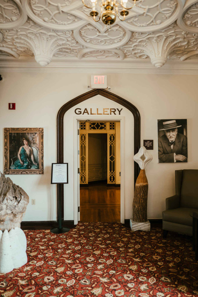 The art gallery on the second floor of Branford House.